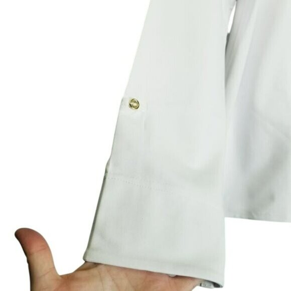 Ambernoon Womens Long-Sleeve White Top With UV Protection Size L Made In USA - Picture 11 of 12